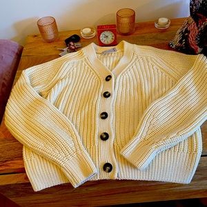 Everlane chunky cardigan sweater, size S (texture cotton cardigan)